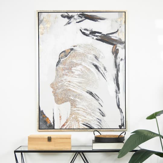 Abstract Woman's Profile Framed Canvas Wall Art